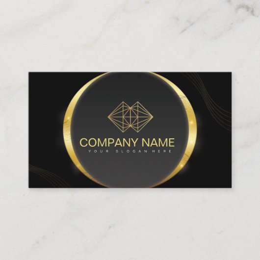Professional Classic Elegant Black Gold Contactkaartje (Voorkant)