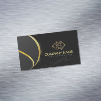 Professional Classic Elegant Black Gold Magnetisch Visitekaartje