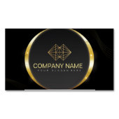 Professional Classic Elegant Black Gold Magnetisch Visitekaartje (Voorkant)