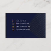 Professional Classic Elegant Blue Gold Visitekaartje (Achterkant)