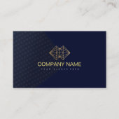 Professional Classic Elegant Blue Gold Visitekaartje (Voorkant)