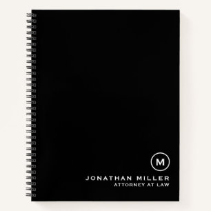 Professional Classic Monogram Lawyer Black White Notitieboek