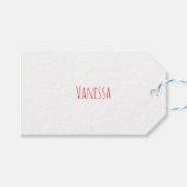 Professional classical calligraphy name custom red cadeaulabel (Voorkant (Horizontaal))