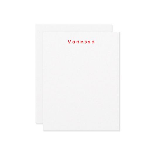 Professional classical calligraphy name custom red notitiekaartje (Voorkant / Achterkant in situ)