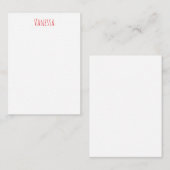 Professional classical calligraphy name custom red notitiekaartje (Voorkant / Achterkant)