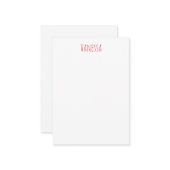 Professional classical calligraphy name custom red notitiekaartje (Voorkant / Achterkant in situ)