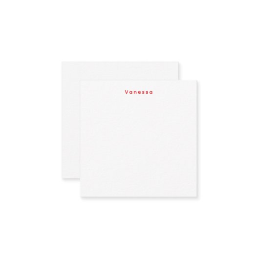 Professional classical calligraphy name custom red notitiekaartje (Voorkant / Achterkant in situ)