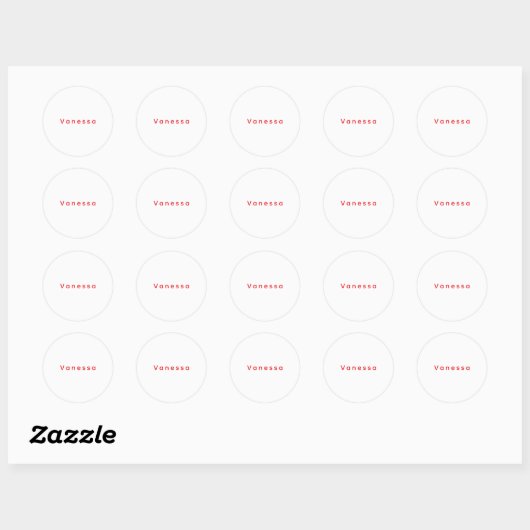 Professional classical calligraphy name custom red ronde sticker (Vel)