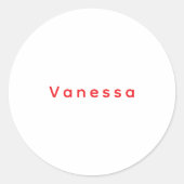 Professional classical calligraphy name custom red ronde sticker (Voorkant)