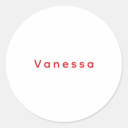 Professional classical calligraphy name custom red ronde sticker (Voorkant)