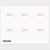 Professional classical calligraphy name custom red ronde sticker (Vel)