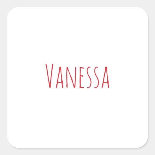 Professional classical calligraphy name custom red vierkante sticker (Voorkant)