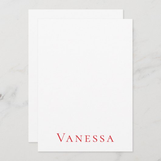 Professional classical font own name custom red (Voorkant / Achterkant)