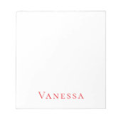 Professional classical font own name custom red notitieblok (Voorkant)