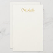 Professional Classical Minimalist Plain Own Name Briefpapier (Voorkant / Achterkant)