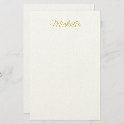 Professional Classical Minimalist Plain Own Name Briefpapier (Voorkant / Achterkant)