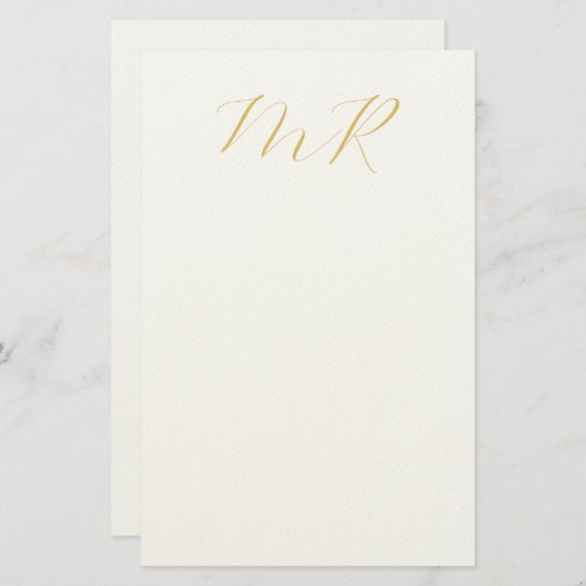 Professional Classical Monogram Minimalist Plain Briefpapier (Voorkant / Achterkant)