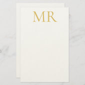 Professional Classical Monogram Minimalist Plain Briefpapier (Voorkant / Achterkant)