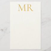 Professional Classical Monogram Minimalist Plain Briefpapier (Voorkant)