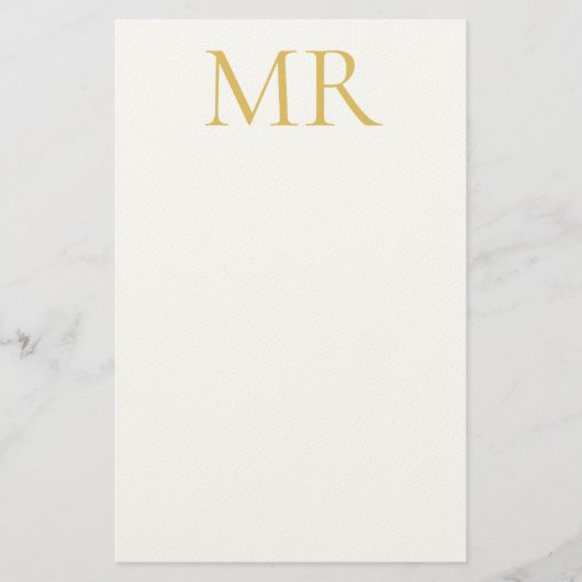 Professional Classical Monogram Minimalist Plain Briefpapier (Voorkant)