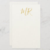 Professional Classical Monogram Minimalist Plain Briefpapier (Voorkant / Achterkant)