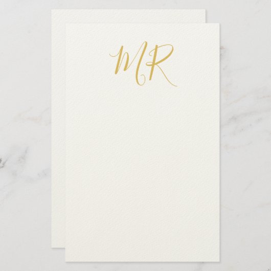 Professional Classical Monogram Minimalist Plain Briefpapier (Voorkant / Achterkant)