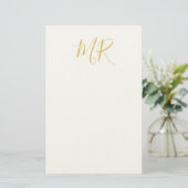 Professional Classical Monogram Minimalist Plain Briefpapier (Staand voorkant)