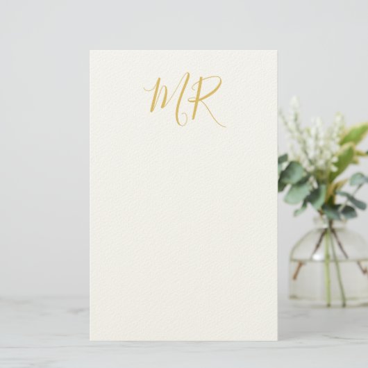 Professional Classical Monogram Minimalist Plain Briefpapier (Staand voorkant)