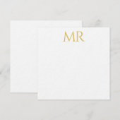 Professional Classical Monogram Minimalist Plain Notitiekaartje (Voorkant / Achterkant)