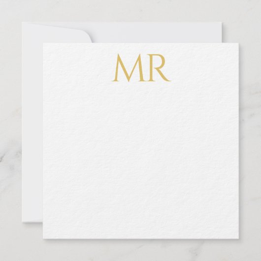 Professional Classical Monogram Minimalist Plain Notitiekaartje (Voorkant)