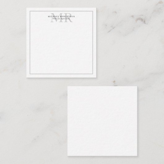 Professional Classical Monogram Minimalist Plain Notitiekaartje (Voorkant / Achterkant)