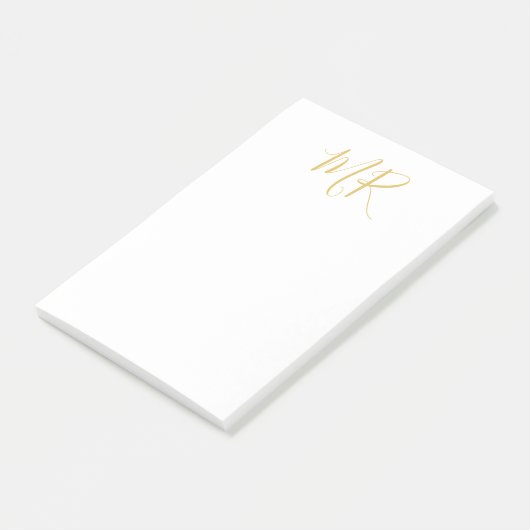 Professional Classical Monogram Minimalist Plain Post-it® Notes (Schuin)