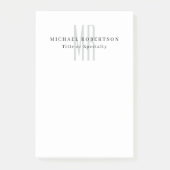 Professional Classical Monogram Minimalist Plain Post-it® Notes (Voorkant)