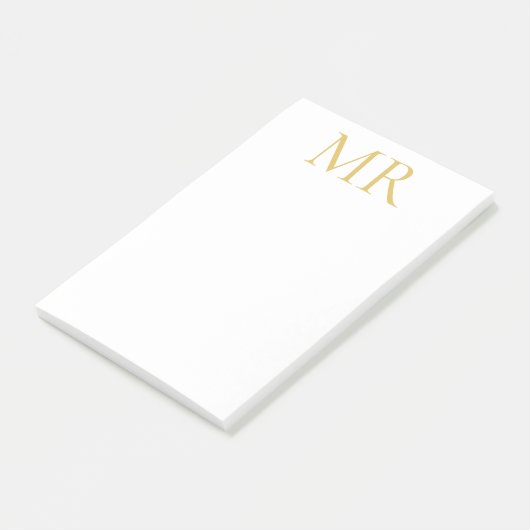 Professional Classical Monogram Minimalist Plain Post-it® Notes (Schuin)