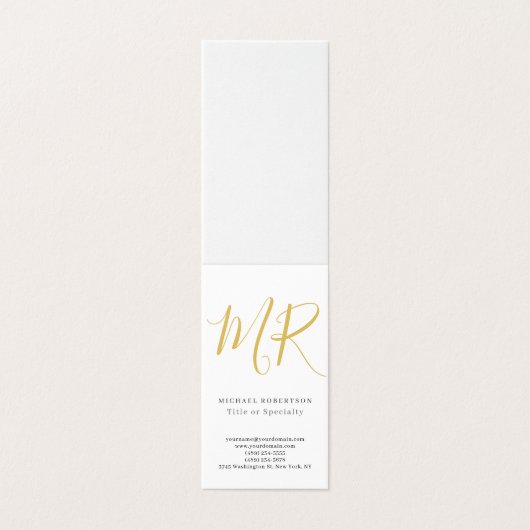 Professional Classical Monogram Minimalist Plain Visitekaartje (Buitenkant ongevouwen)