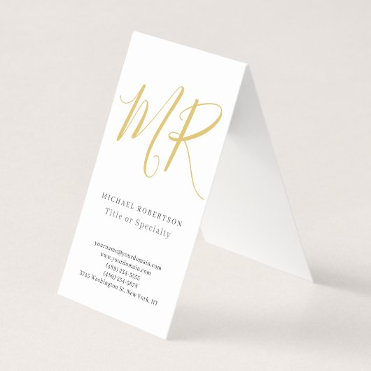 Professional Classical Monogram Minimalist Plain Visitekaartje (Voorkant)