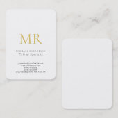 Professional Classical Monogram Minimalist Plain Visitekaartje (Voorkant / Achterkant)