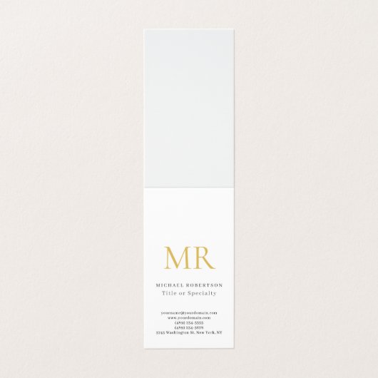 Professional Classical Monogram Minimalist Plain Visitekaartje (Buitenkant ongevouwen)
