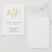 Professional Classical Monogram Minimalist Plain Visitekaartje (Voorkant / Achterkant)