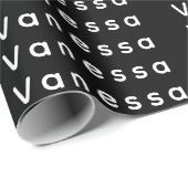 Professional classical plain name custom black cadeaupapier (Rol Hoek)