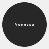Professional classical plain name custom black ronde sticker (Voorkant)