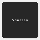 Professional classical plain name custom black vierkante sticker (Voorkant)