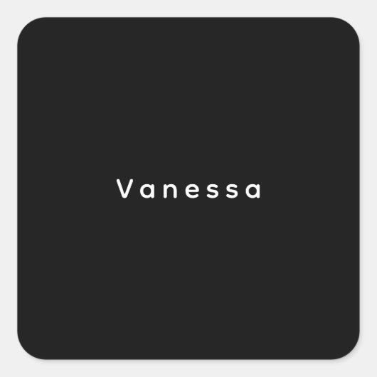Professional classical plain name custom black vierkante sticker (Voorkant)