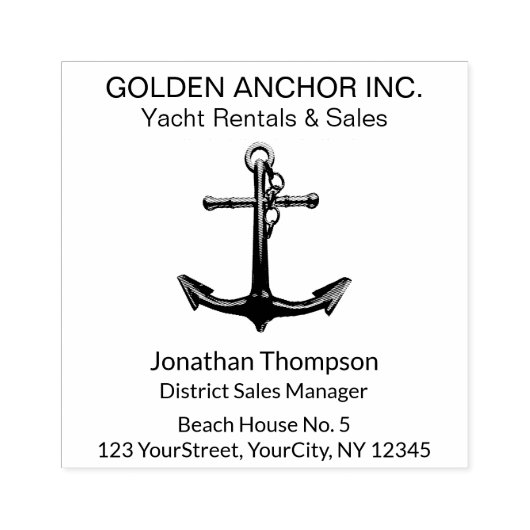 Professional Classy Nautical Anchor Business Rubberstempel (Afrduk)