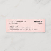 Professional Clean Layout Blush Linen minimalist Mini Visitekaartje (Achterkant)