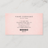 Professional Clean Layout Blush Linen minimalist Visitekaartje (Achterkant)