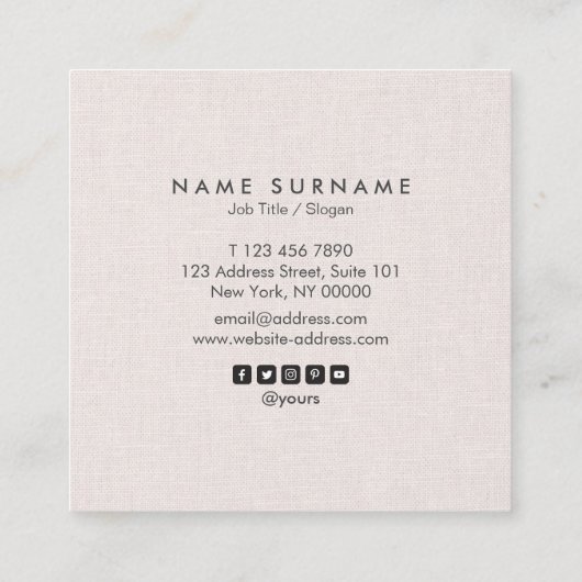Professional Clean Linen Square Visitekaartje (Achterkant)
