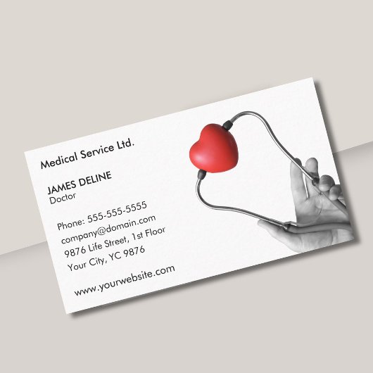 Professional Clean Medical Doctor Business Card Visitekaartje