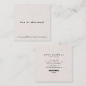 Professional Clean Minimalist Linen-benoeming Vierkante Visitekaartje (Voorkant / Achterkant)