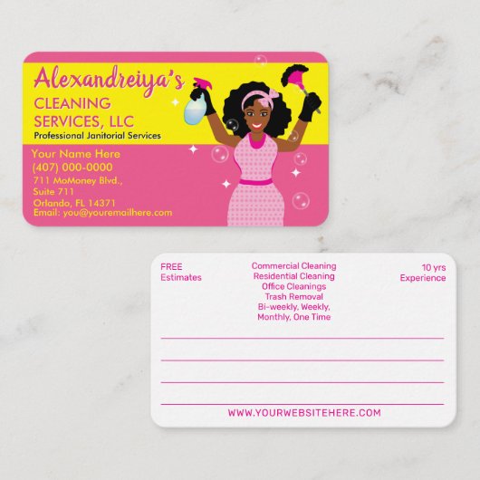 Professional Cleaning/Janitorial Housekeeping Serv Visitekaartje (Voorkant / Achterkant)